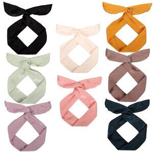 Wire Headbands for Women Solid Color Wired Hair Wraps Twist Bow Headband Wire Ba
